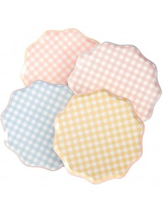 Pratos Vichy Cores Pastel